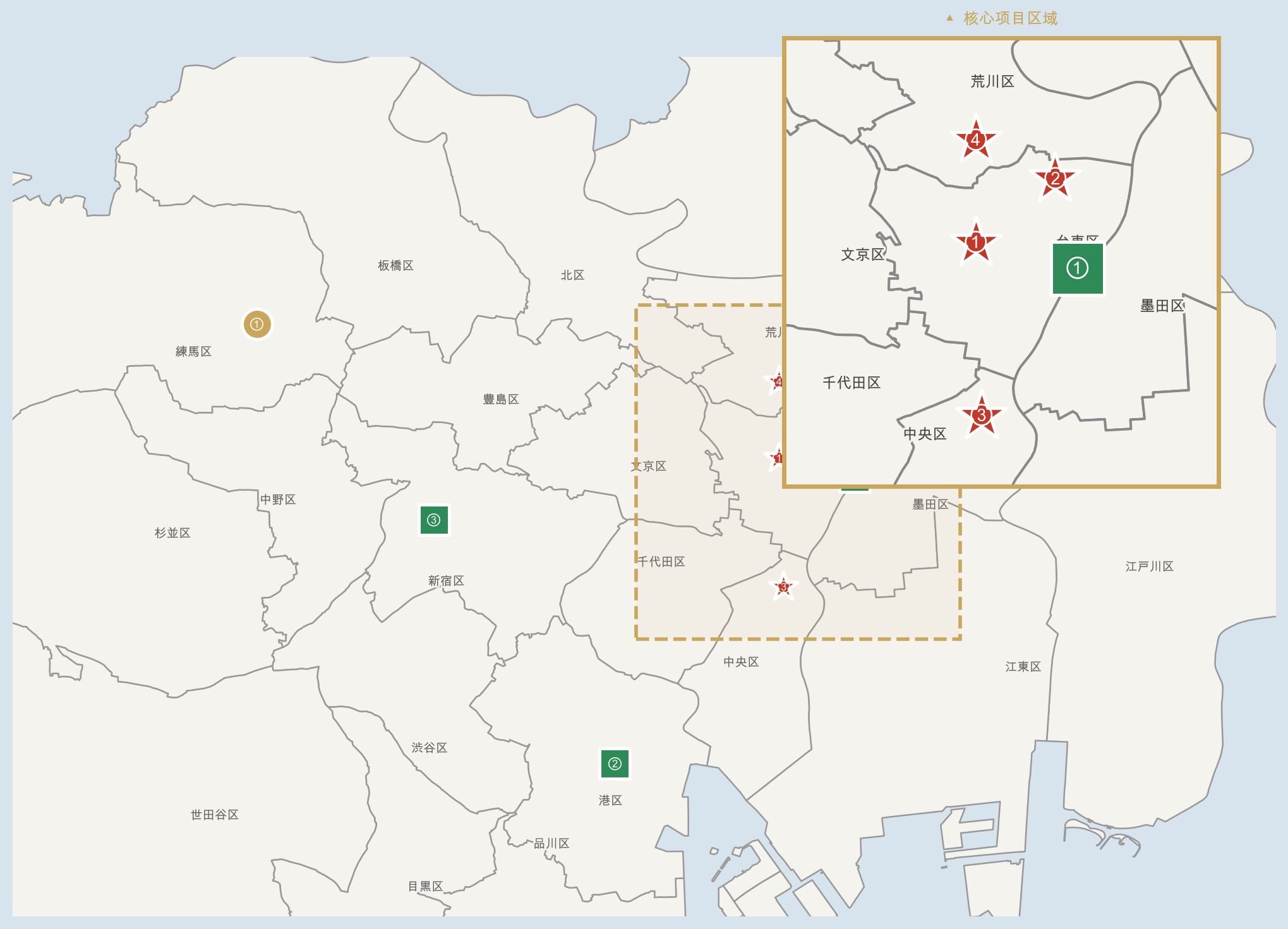 MKG Japan project distribution map in Tokyo